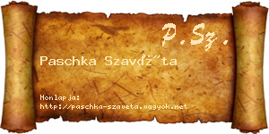 Paschka Szavéta névjegykártya